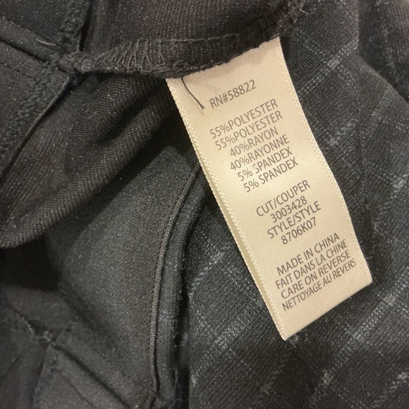 Max Studio Size Large pull on pants black and grey plaid - Picture 5 of 6